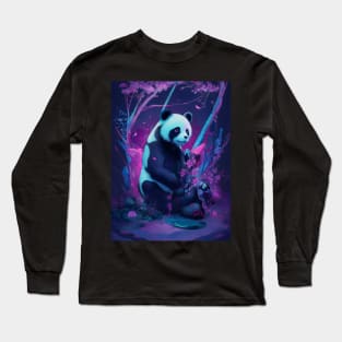 Neon Japanese panda Long Sleeve T-Shirt